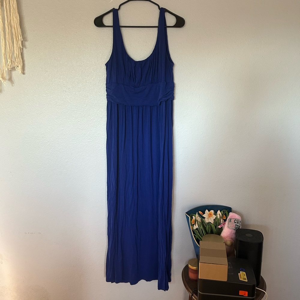 Sleeveless Royal Blue Maxi Dress